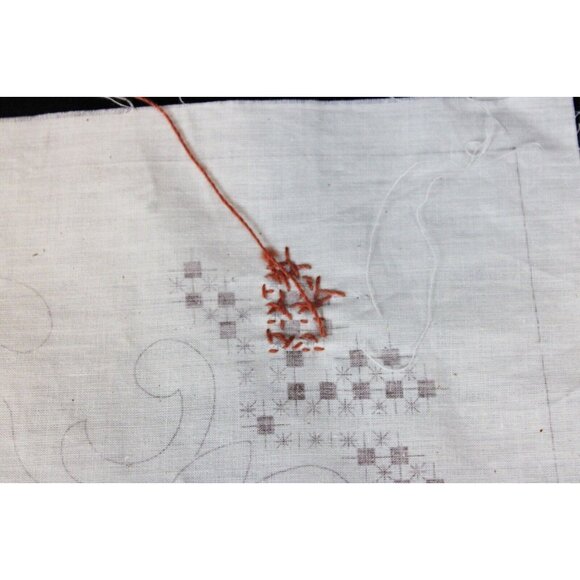 Vtg Paragon's Creative Moments Embroidery Heart Unfinished Handkerchief Panel - Picture 6 of 16